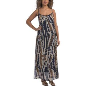 ROSEMARINE Made In Italy Printed Multi Tie Dye Cross Back Cover-up Maxi Dress